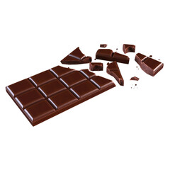 A close-up view of chocolate with a transparent background is suitable to complete your design needs