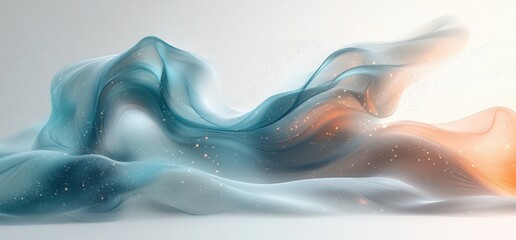 Obraz premium Abstract Flowing Shapes with Glittering Particles