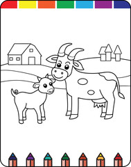 Adorable Farm Animals Coloring Pages for Kids, Happy Farmyard Printable Coloring Pages for Children, Barnyard Buddies Cute Farm Animal Coloring Sheets