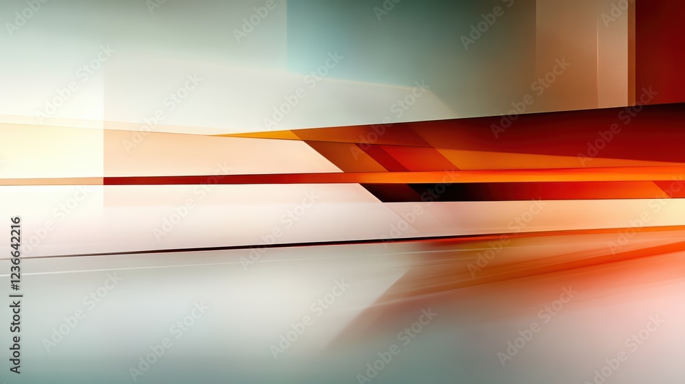 Poster dynamic abstract geometric design with vibrant orange and red diagonal lines