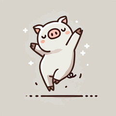 vector a pig is dancing
