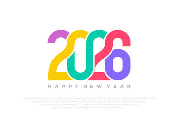 Happy new year 2026 design,2026 logo text design. new year celebration concept . Vector illustration
