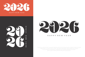 Happy new year 2026 design,2026 logo text design. new year celebration concept . Vector illustration