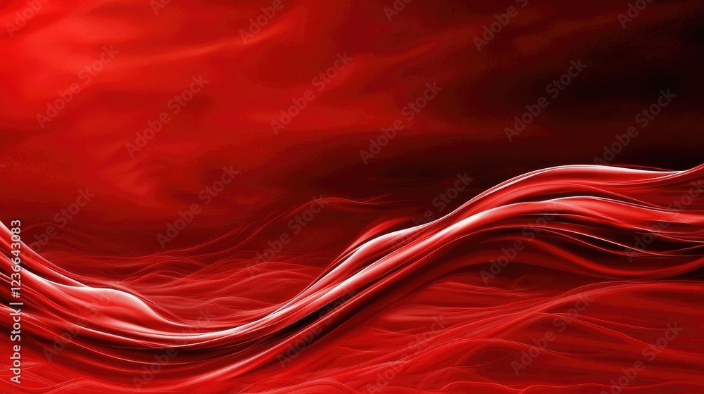 Poster flowing red abstract patterns digital art graphic design vibrant environment close-up fluid dynamics