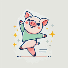 vector a pig is dancing