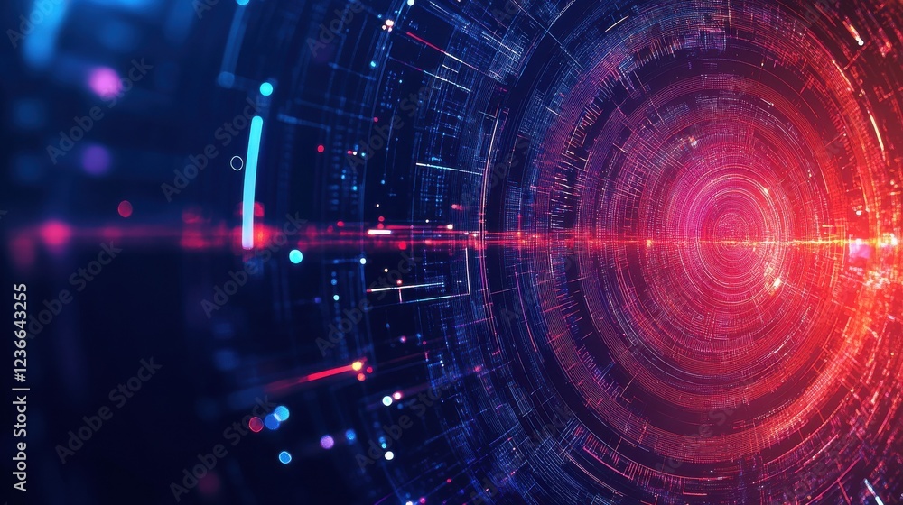 Aufkleber digital data visualization cyber space graphic design futuristic environment tech perspective neon a
