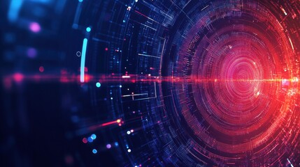 Obraz premium Digital data visualization cyber space graphic design futuristic environment tech perspective neon aesthetics