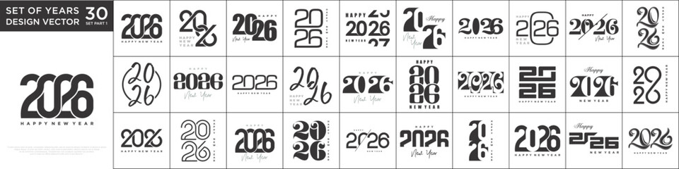 Happy new year 2026 design,2026 logo text design. new year celebration concept . Vector illustration