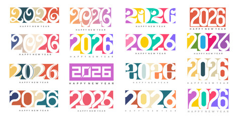 Happy new year 2026 design,2026 logo text design. new year celebration concept . Vector illustration