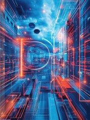 Fototapeta premium IT software solutions abstract concept vector illustrations.