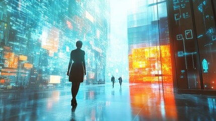 B2B Business Concept in a Digital Environment Highlighting Modern Commerce