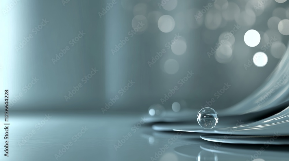 Poster designers can explore a tranquil background featuring smooth surfaces and soft reflections, creating