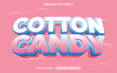 cotton candy editable text effect modern color shiny. bold Text style effect. Editable fonts vector files