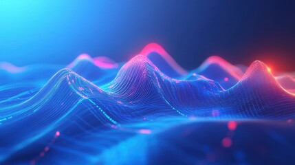 Dynamic financial chart with fluctuating graphs and glowing elements on a blue background