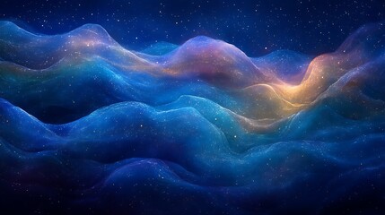 Fototapeta premium Celestial Waves Abstract Cosmic Landscape