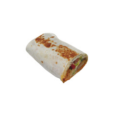 A close-up view of the burrito with a transparent background is suitable to complete your design needs