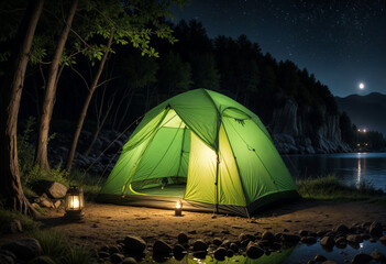 Tent in the night calming 