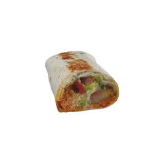 A close-up view of the burrito with a transparent background is suitable to complete your design needs