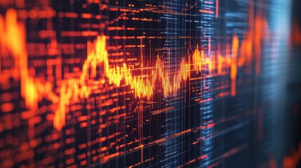 A closeup of a highresolution digital seismograph shows detailed earthquake data on a monitor, highlighting waveform patterns and seismic analysis essential for understanding seismic activities