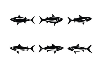 sardine fish design, labeled vector silhouette illustration.