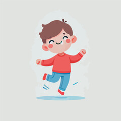vector of small children dancing happily