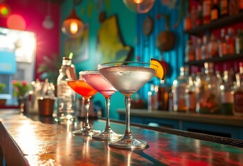 Cheers to Color: A Lively Bar with Radiant Vodka Drinks