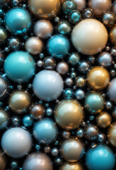 3D pattern Y2K aesthetic background with bubbles