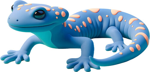 Obraz premium Blue leopard gecko with red spots, generative AI