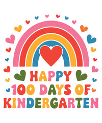 Happy 100 days of kindergarten graphic design