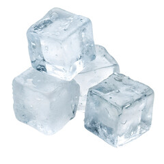 Obraz premium Clear Ice Cubes Cut Out Transparent Background