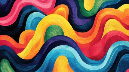 Obraz premium Colorful Abstract Wave Pattern with Vibrant Swirls and Textures