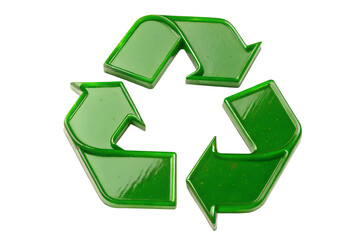 Green Recycle Sign Isolated On Transparent Background