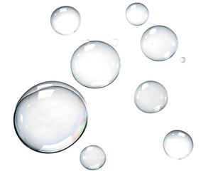 Realistic Bubbles Psd Transparent White Background