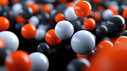 Naklejka premium Dynamic motion of colorful spheres abstract environment 3d graphics vivid colors close-up artistic visualization