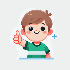 vector of little boy giving a thumbs up