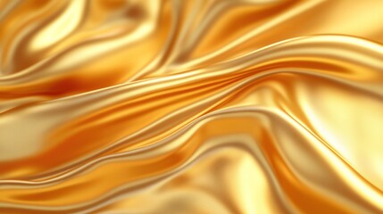 Obraz premium Golden Silk Draped Luxuriously Showing Soft Waves