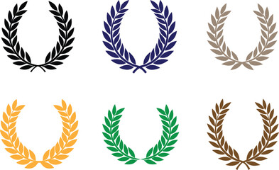 Laurel wreath of victory set of silhouette. Laurel wreath of victory icon set vector on white background
