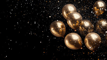 Elegant arrangement of golden balloons