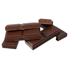 A close-up view of chocolate with a transparent background is suitable to complete your design needs