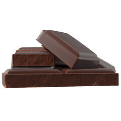 A close-up view of chocolate with a transparent background is suitable to complete your design needs