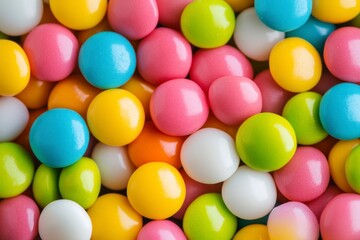 Obraz premium Top view, Colorful pebbles, simple background, close-up