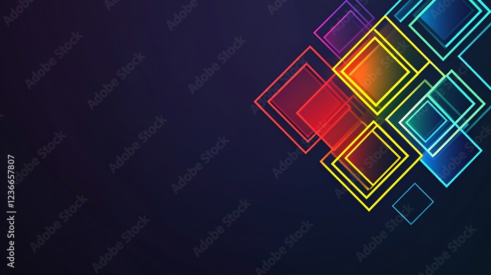 Poster Abstract Colorful Squares Design Background Image