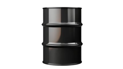 Black barrel oil drum isolated on white background 