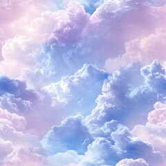 Fototapeta premium Fluffy Cloud Patterns in Soft Pastel Colors for Wallpaper Use