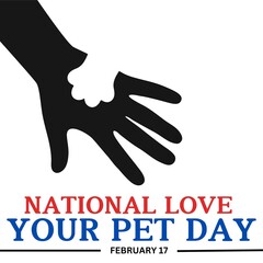 February is National Love Your Pet Day background template. Holiday concept