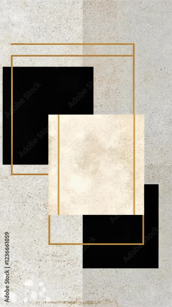 Poster abstract geometric design featuring a blend of textures and colors in a minimalistic approach