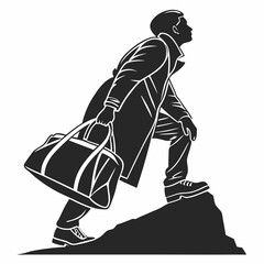 Bag vector silhouette black design white background