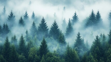 Lush Green Forest of Tall Trees Bathed in Soft Sunlight with Vibrant Foliage and a Serene Atmosphere Inviting Peaceful Reflection and Connection with Nature's Breathtaking Beauty