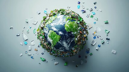 Recycled materials showcasing a sustainable planet.