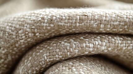 Fototapeta premium Beige Woven Fabric Texture Close Up Detail